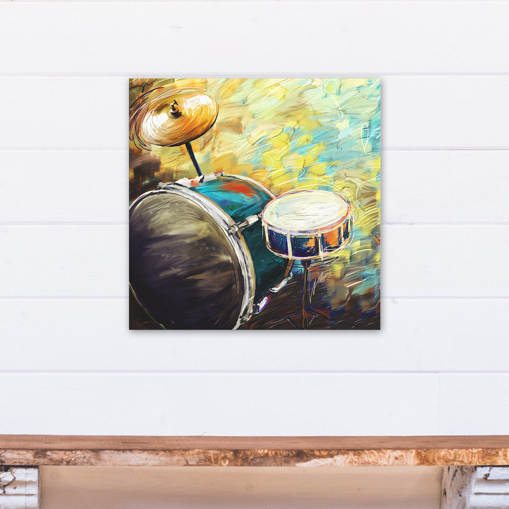 Painted Drum Set 20"x20" Print on Canvas