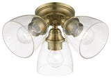 Montgomery 3 Light Antique Brass Semi-Flush