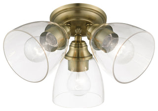 Montgomery 3 Light Antique Brass Semi-Flush
