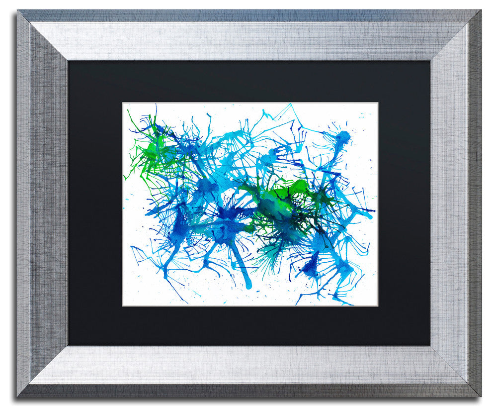Hello Angel ''Splatters 1'' Art, Silver Frame, Black Mat, 14x11