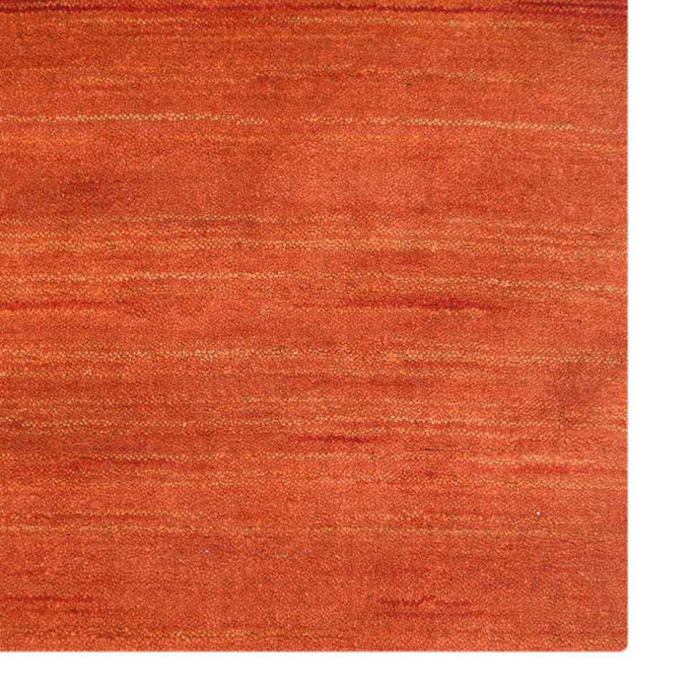 HAND KNOTTED LOOM WOOL ECO-FRIENDLY AREA RUGS - Rectangle, Orange, Contemporary