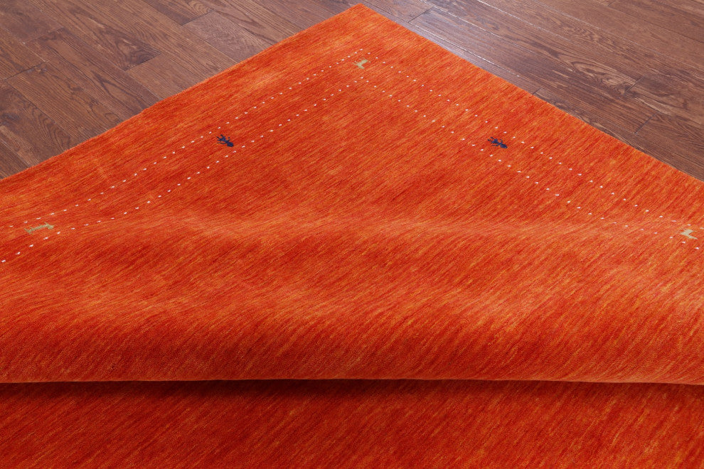 9' Square Handmade Persian Gabbeh Wool Rug Q6977