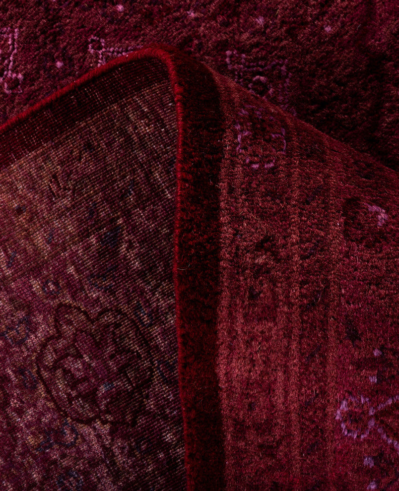 Overdyed One-of-a-Kind Hand-Knotted Area Rug Pink, 6' 1" x 9' 4"