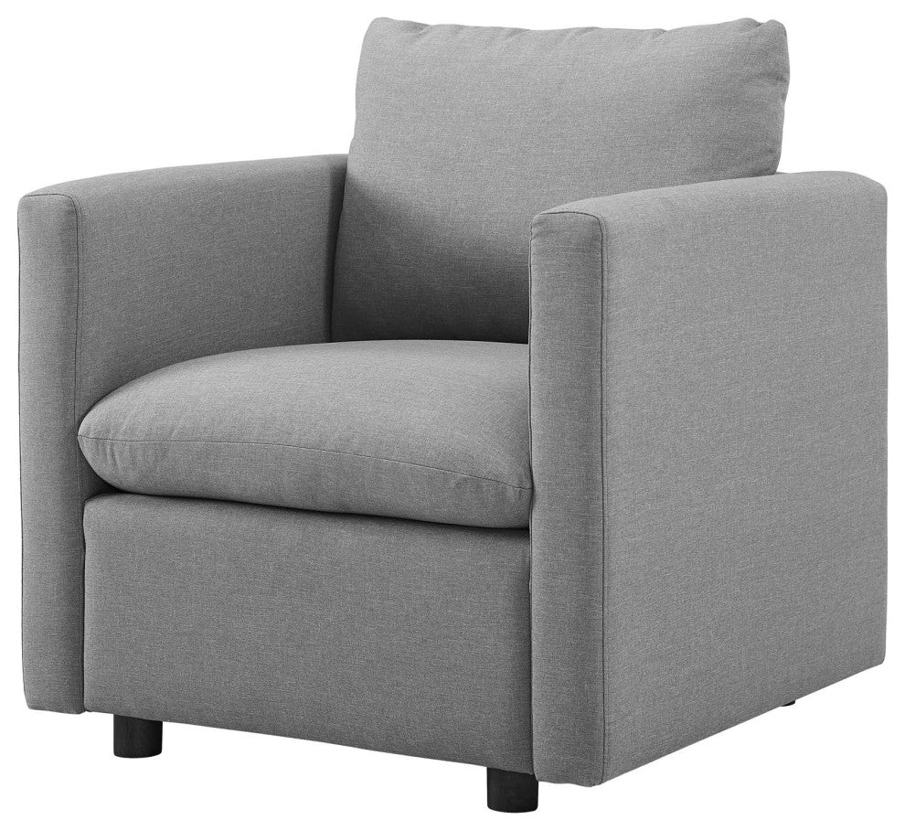 Armchair Accent Chair, Set of 2, Fabric, Gray, Modern, Lounge Hospitality