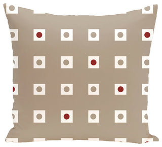 Hip To Be Square Geometric Print Pillow, Flax, 18"x18"