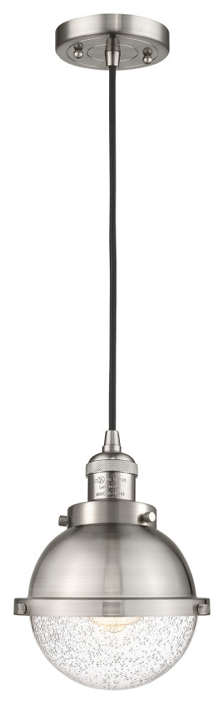 Innovations 201C-SN-HFS-64-SN-LED Hampden 1 Light Pendant, Brushed Satin Nickel