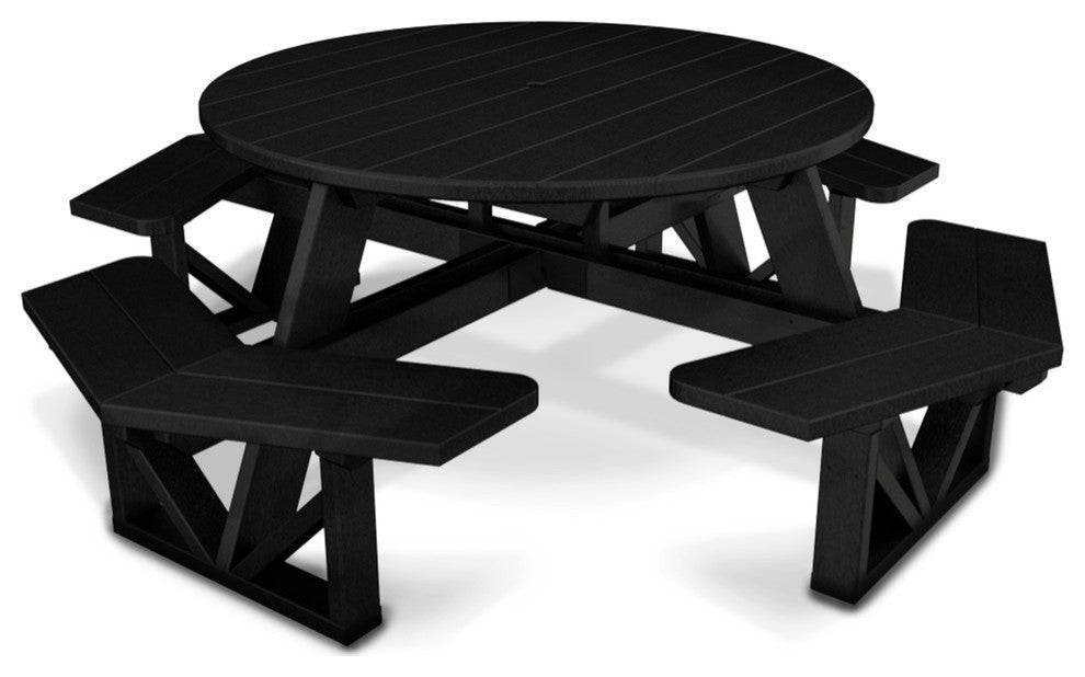 Polywood Park 53" Octagon Table, Black