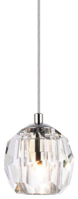 1 Light Chrome 6" LED Crystal Pendant