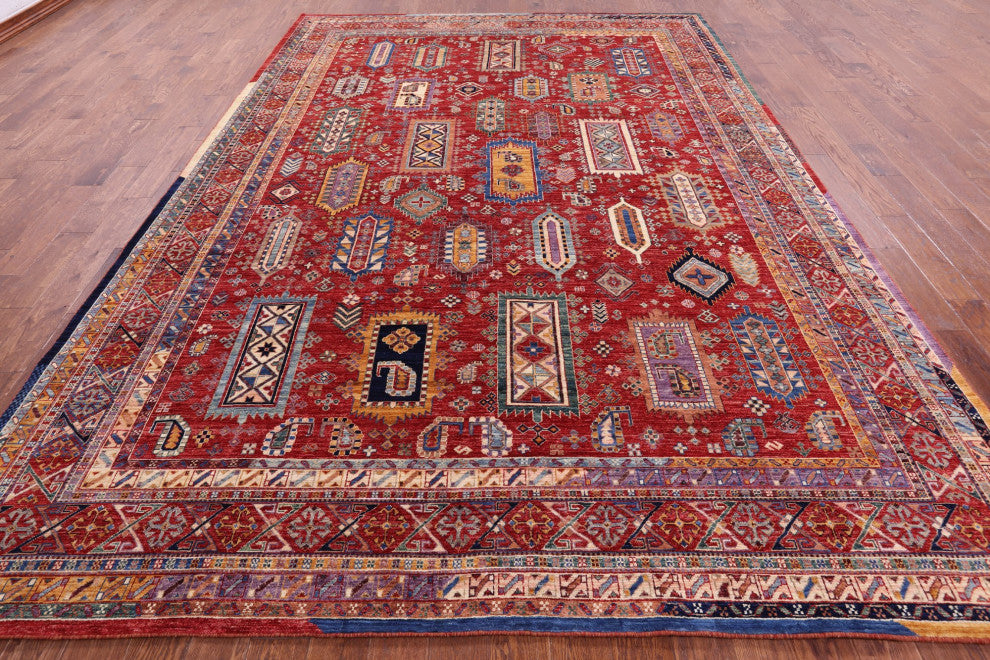 Fine Serapi Tribal Handmade Wool Rug 9' 1" X 13' 2" - Q12408