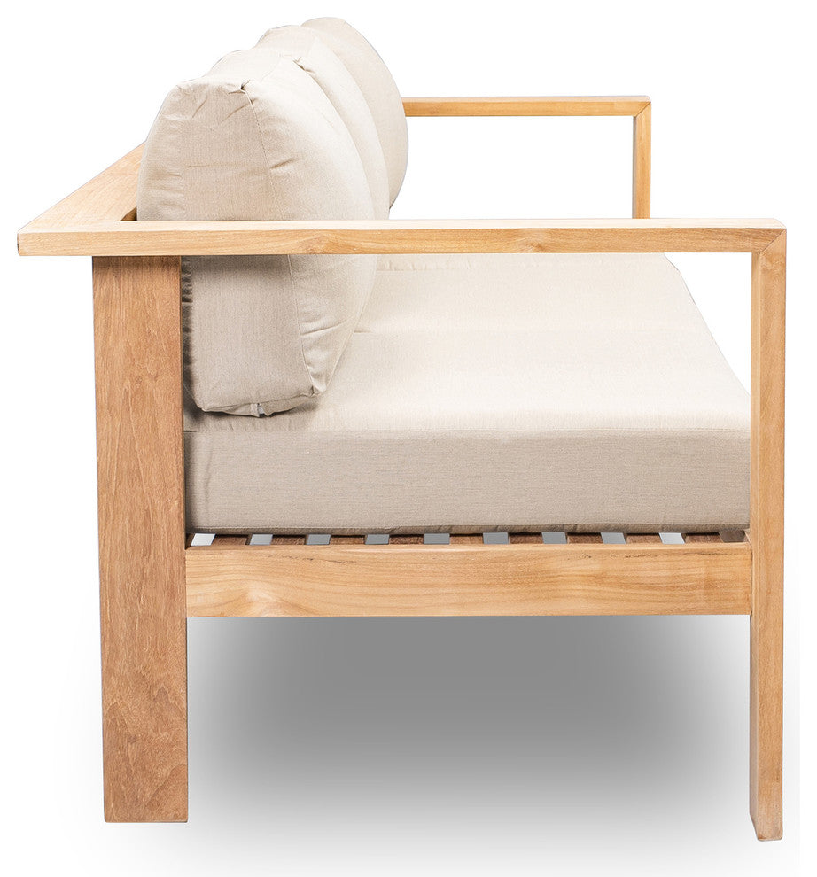 Ando Teak Sofa, Canvas Flax