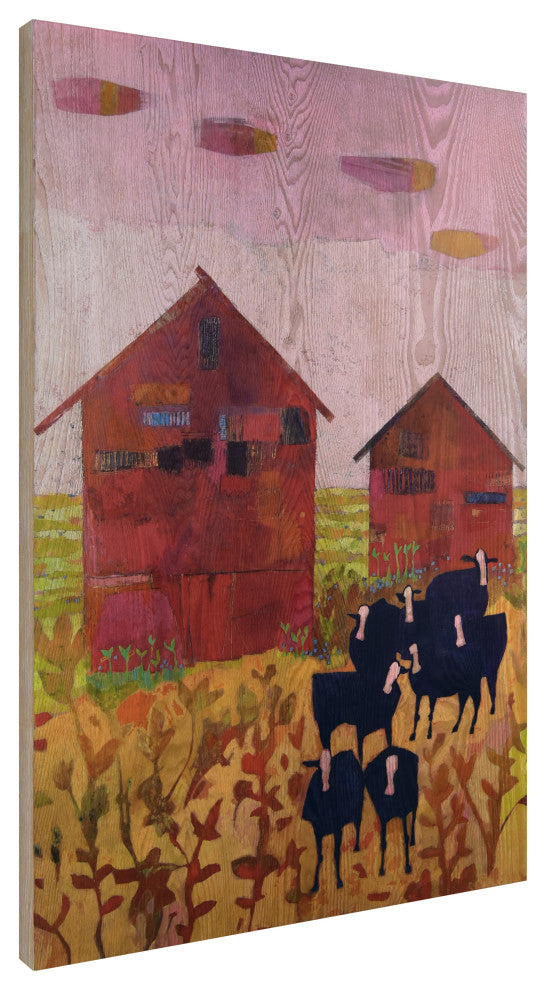 "Orland Barnyard" Fine Giclee Printed on Hand Finished Ash Wood Wall Art