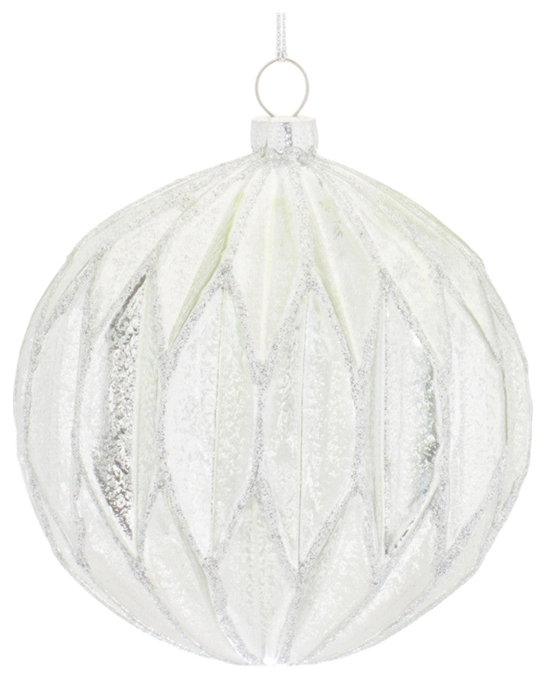 Ribbed Mercury Glass Ball Ornament, Set of 6