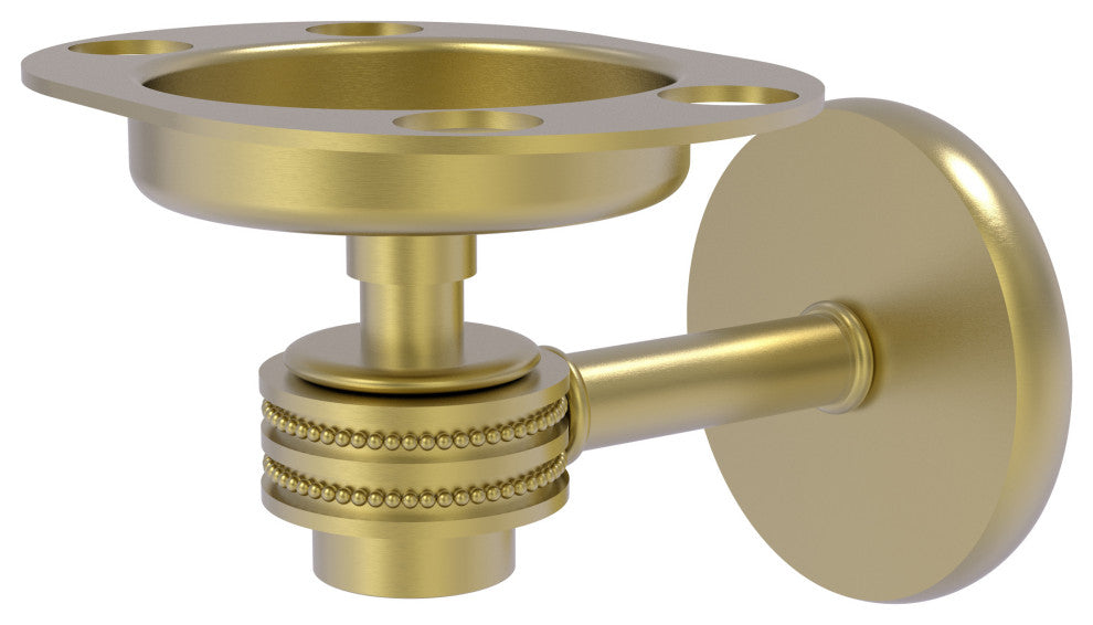 Satellite Orbit One Toothbrush Holder With Dotted Accents, Satin Brass