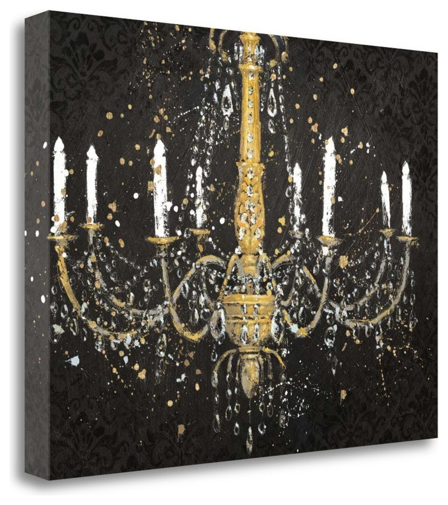 "Grand Chandelier Black I" By James Wiens, Giclee Print on Gallery Wrap Canvas