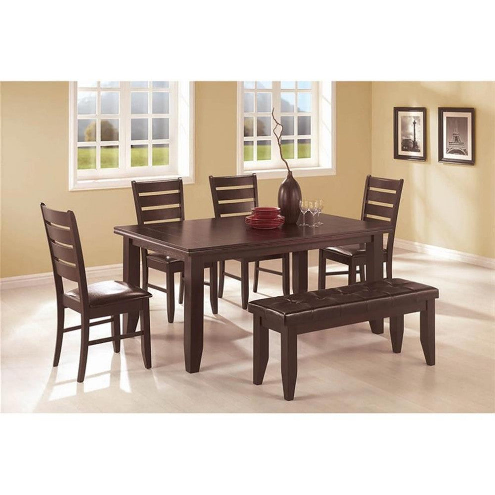 Rectangular Wood Dining Table, Cappuccino