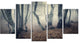 "Mystical Yellow Fog in Fall Forest" Photograph Print, 5 Panels