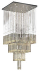 Tourrette-Levens | Modern Crystal LED Ceiling Chandelier with Square Base, 5 Lights, Warm Light