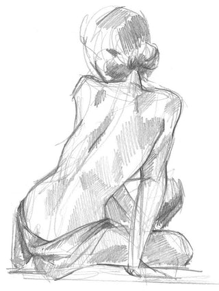 "Sitting Pose II" Fine Art Giant Canvas Print, 54"x72"