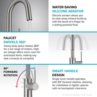 Oletto 1-Hole Kitchen Bar Faucet, Spot Free Bronze