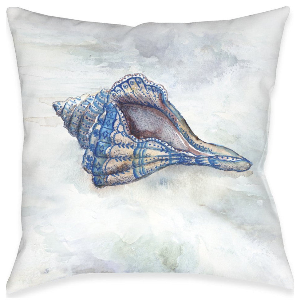 Laural Home Venice Beach Conch Shell 18" X 18" Indoor Decorative Pillow
