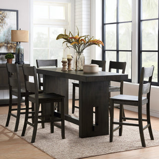 Set of 2 Counter Height Chair, Distressed Walnut