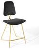 Ponder Counter Stool Performance Velvet Set of 2-Black