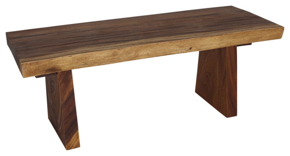 Haussmann Wood Natural Edge Bench 48 in x 18 x 18 in H KD Walnut Oil