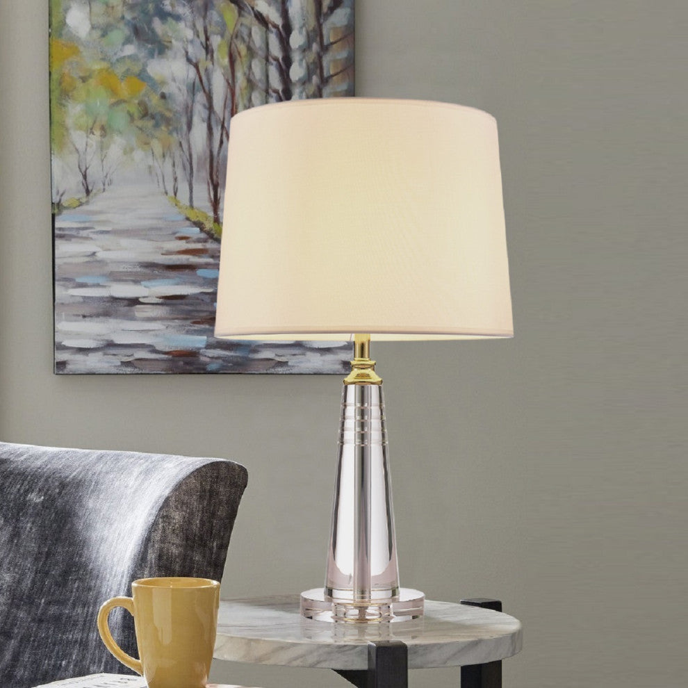 Pasargad Home Modus Collection Metal and Crystal Table Lamp Lights