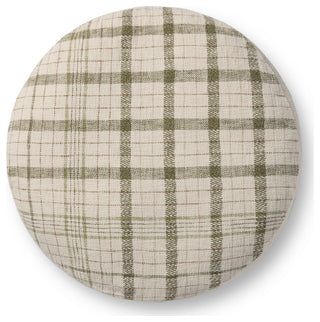 Chris Loves Julia x Loloi Wallace Cream 36"W x 36"D x 17"H Round Pouf