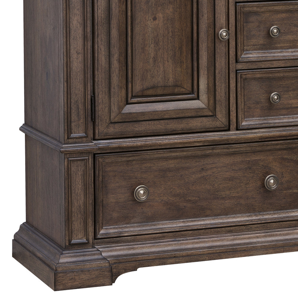 Woodbury 5-Drawer Dresser With Cabinets in Cowboy Boots Brown