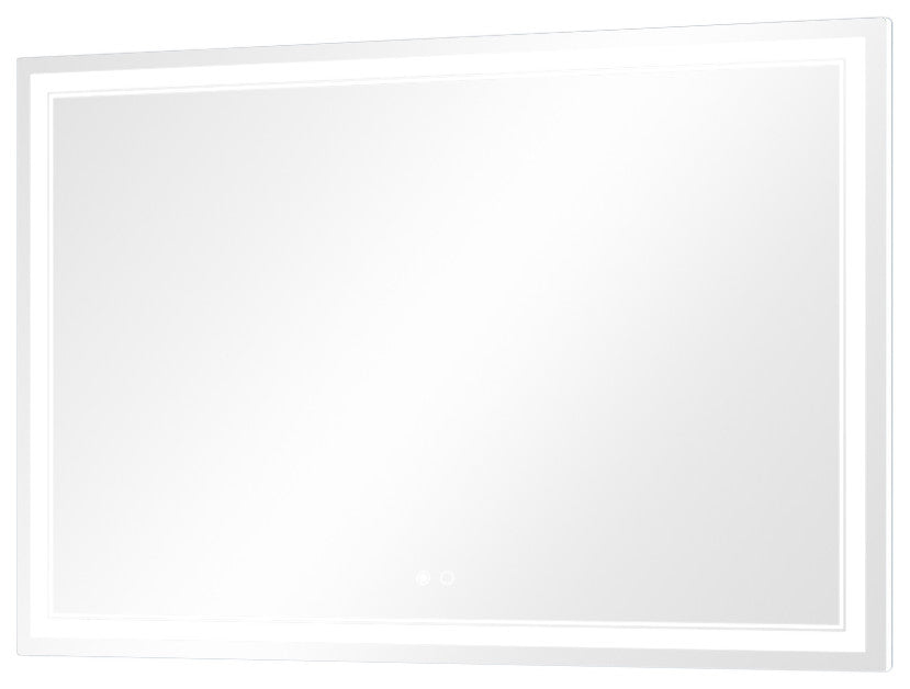 3-Colors LED Bathroom Mirror, Anti-Fog Memory Dimmable, Sliver, 60"x40"