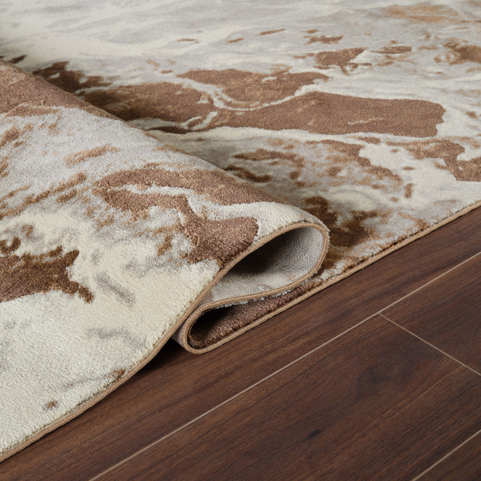 Finch Brown/Beige Rug, Brown, 2'7"x8' Runner