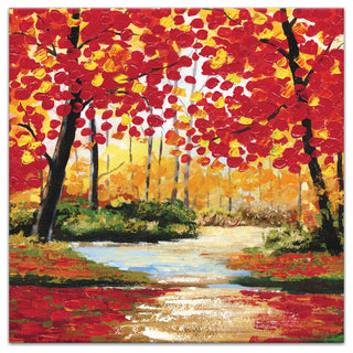 Autumn Forest Painting 30x30 Canvas Wall Art
