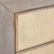 Melrose Chest-Three Woven Cane Drawers-Light Bisque Finish-White Wash Top Coat