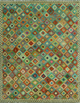 Balochi Nurai Ivory/Turquoise Rug, 4'11 x 6'6