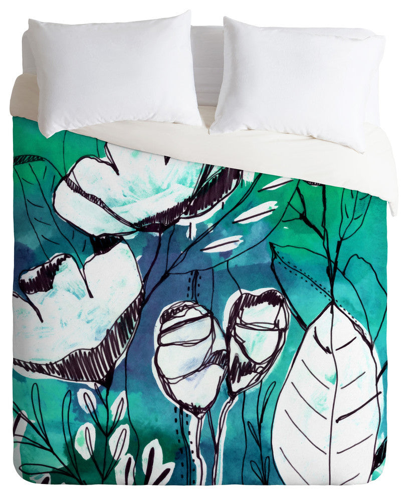 Deny Designs Cayenablanca Abstract Garden Duvet Cover-Lightweight