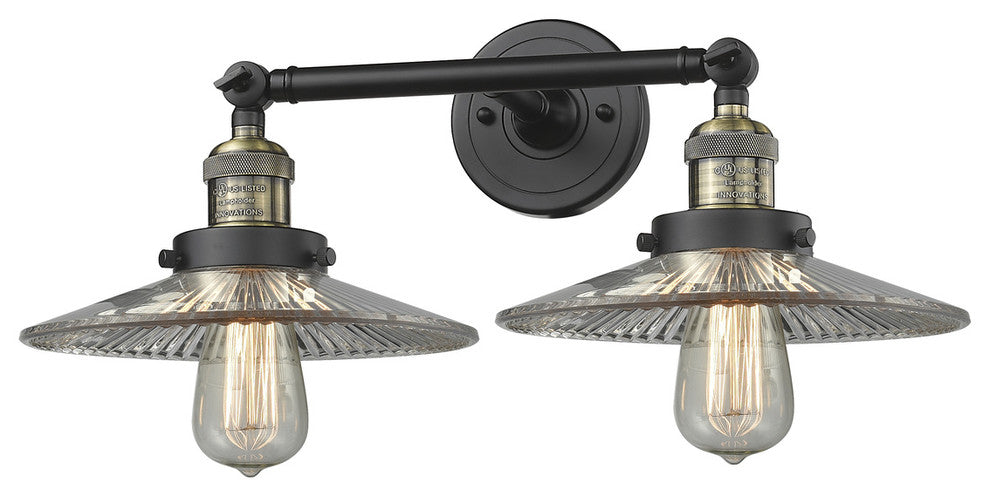 Halophane 2-Light LED Bath Fixture, Black Antique Brass
