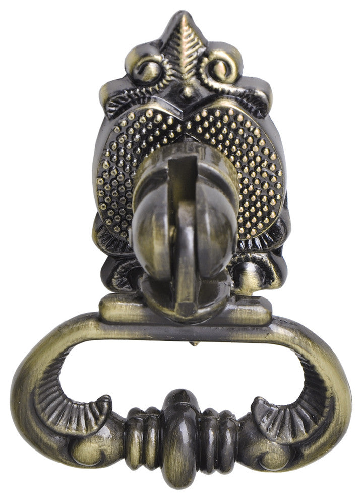 Utopia Alley Vallia Drop Ring Cabinet Pull, 2.6", Antique Brass, 1 Pack