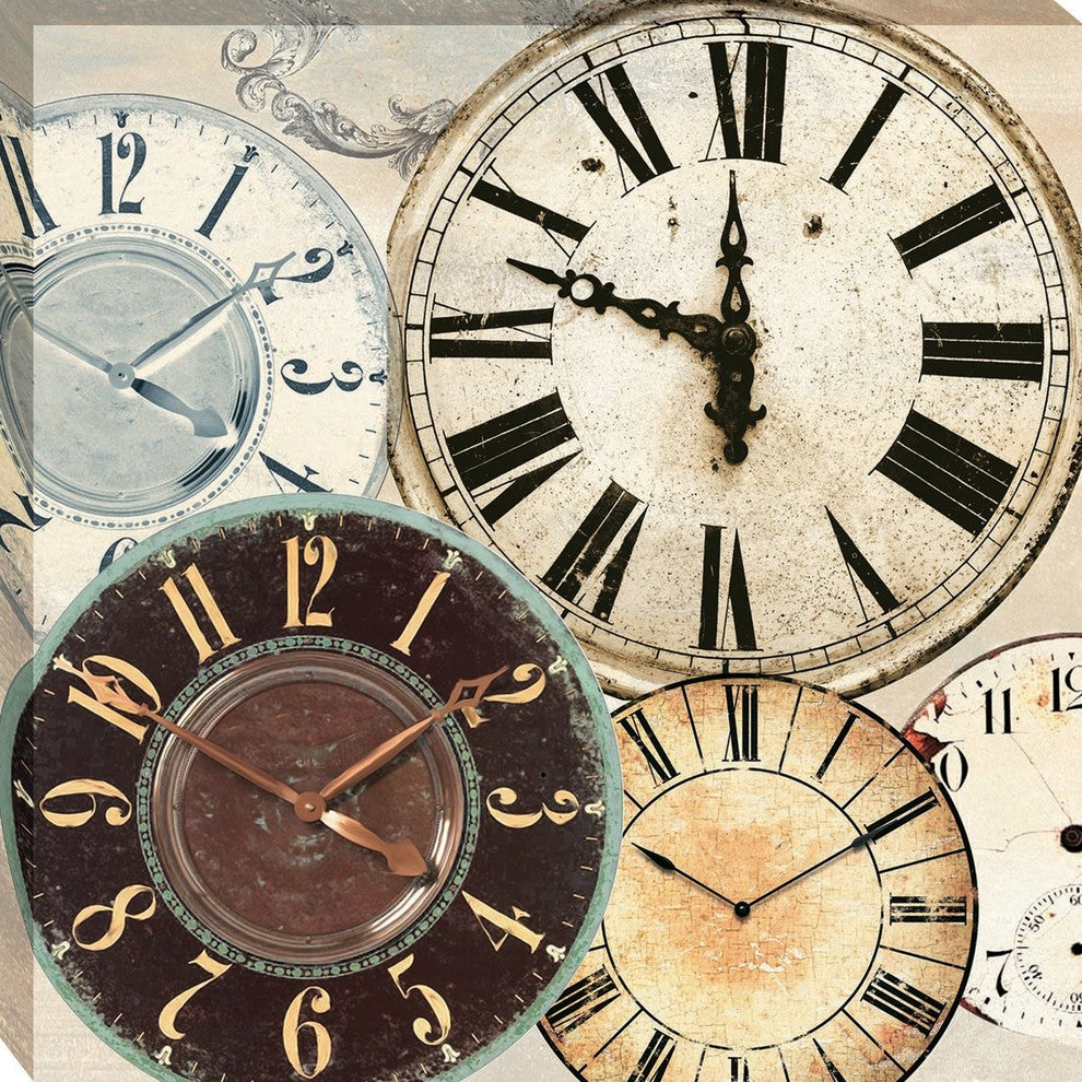 "Timepieces II" By Joannoo, Giclee Print on Gallery Wrap Canvas, Ready to Hang