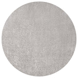 Haze Solid Low-Pile Runner Rug, Light Gray, 5' Round