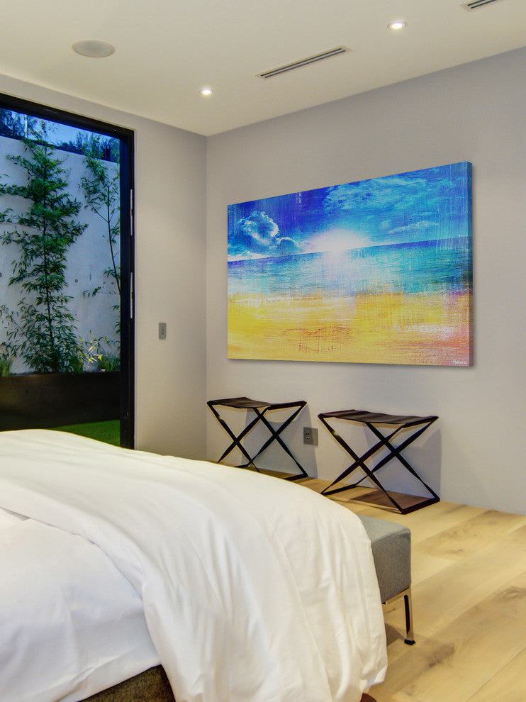 "Horizon Sun" Painting Print on Wrapped Canvas, 60"x40"