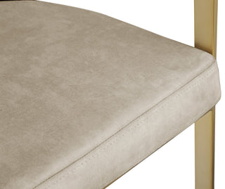 Marcello Upholstered Counter Stool, Stone, Velvet, Brushed Brass