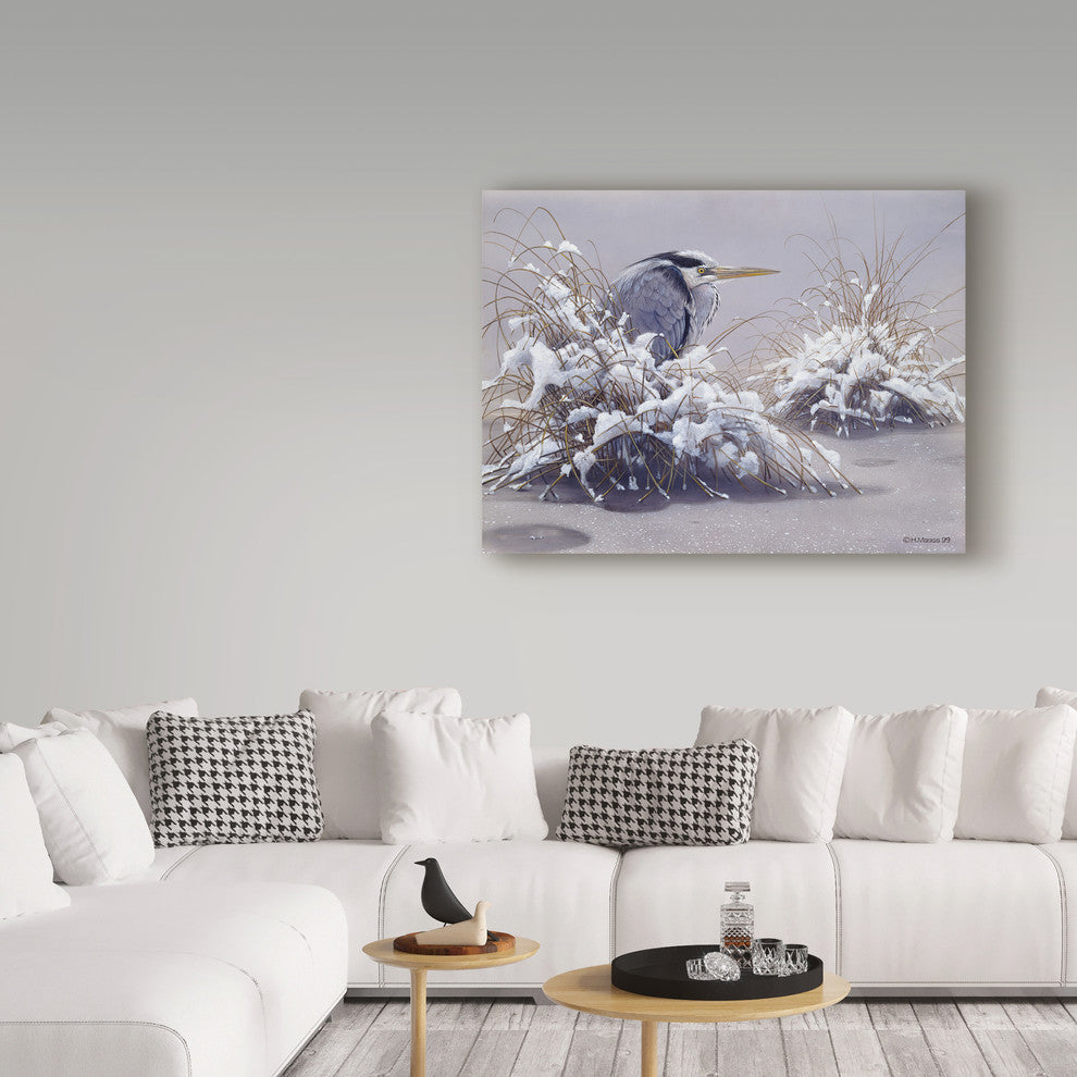 Harro Maass 'Grey Heron' Canvas Art, 32"x24"