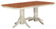 Napoleon Rectangular Round Corner Dining Table With 17", Self Storage Leaf