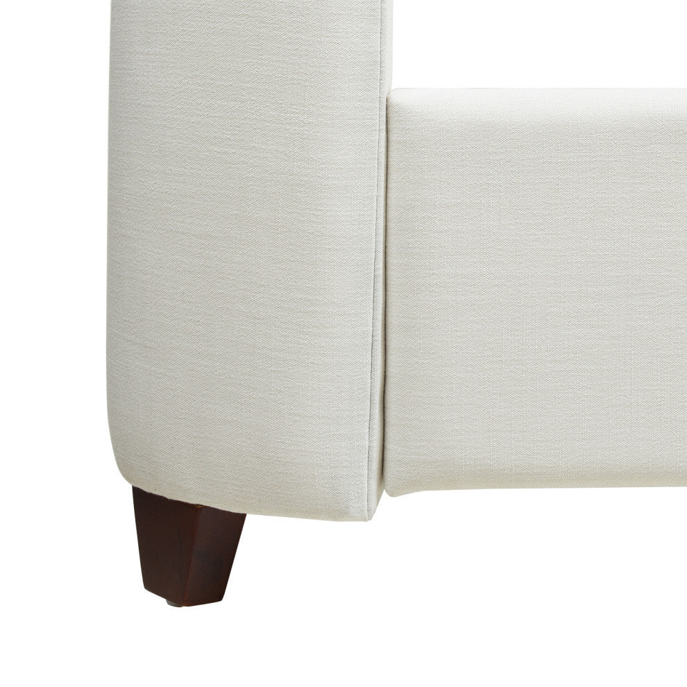 Manhattan Shelter King Platform Bed Frame, Antique White Polyester