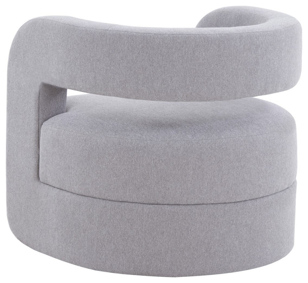 Safavieh Couture Anissa Barrel Back Accent Chair, Light Grey