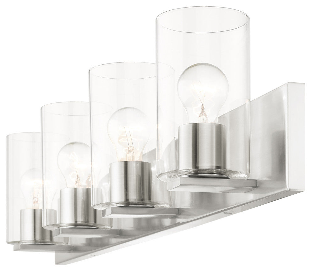 Livex Lighting Zurich 4 Light Brushed Nickel Large Vanity Sconce