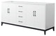 Amici 72 Inch Double Bathroom Vanity in White, No Sink, Matte Black Trim