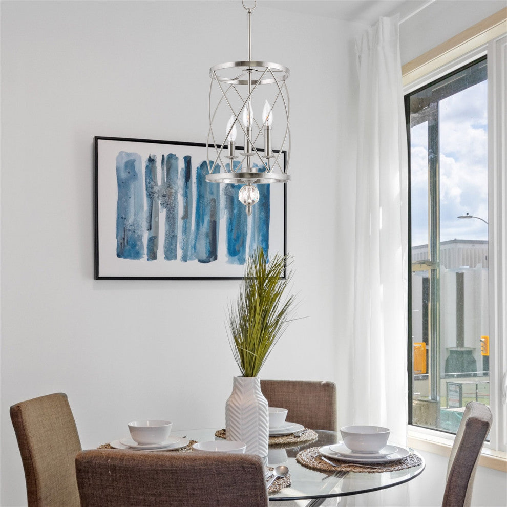 Kira Home Eleanor 27" Foyer Light Pendant Chandelier, Cylinder Metal Shade