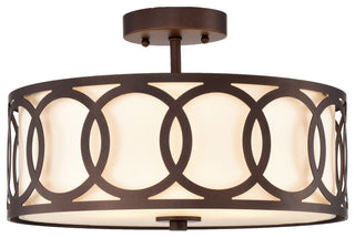 CHLOE Lighting BRONX Transitional 3-Light Oil Rubbed Bronze Semi-Flush Fixture